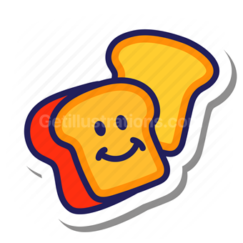 bread, toast, meal, breakfast, smile, smiley